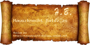 Hauszknecht Balázs névjegykártya